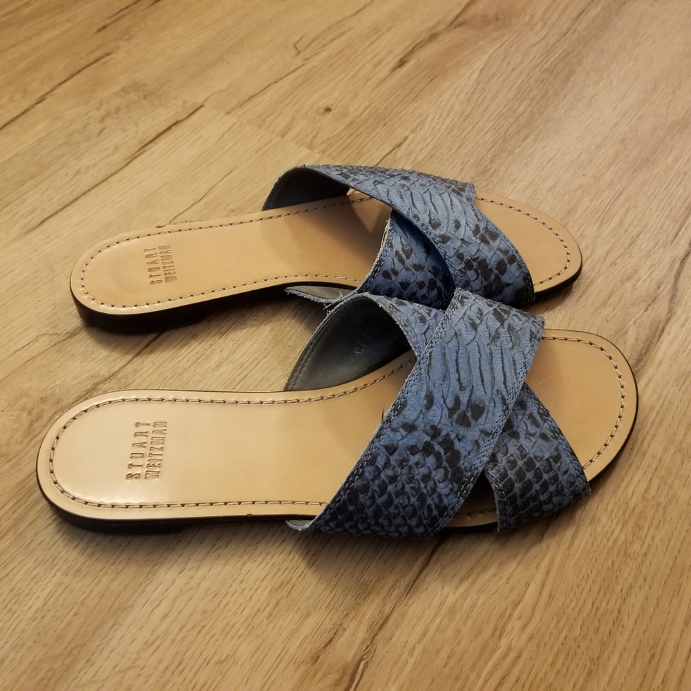 Stuart Weitzman Byway Crisscross Slide Sandals